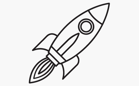 Rocket icon. Outline illustration of rocket vector icon for web designのイラスト素材