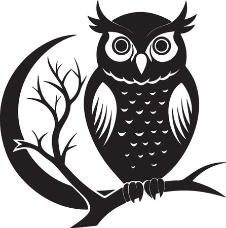 Owl.Vector illustration ready for vinyl cutting. Isolated on white background.のイラスト素材