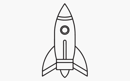 Rocket icon. Vector illustration in flat design. Isolated on white background.のイラスト素材