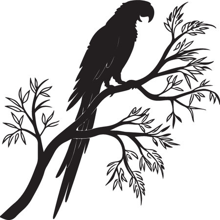 Parrot.Vector illustration ready for vinyl cutting.EPS 10のイラスト素材