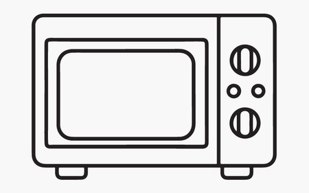 Microwave oven icon. Kitchen appliance. Outline vector illustration.のイラスト素材