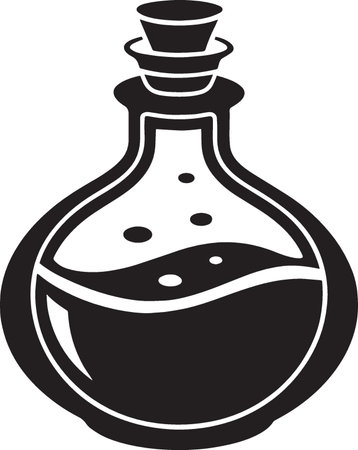 Magic potion icon isolated on white background. Flask with magic potion.のイラスト素材