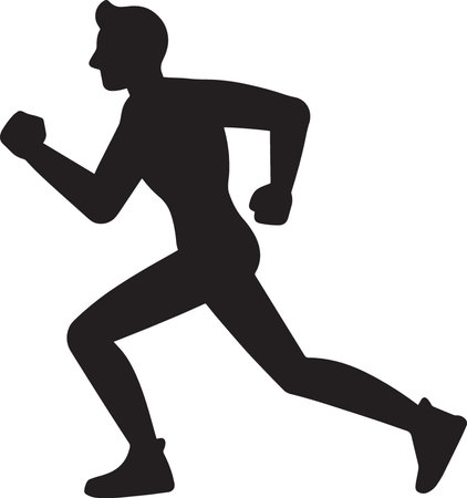 runner silhouette isolated on white background, vector art illustration, image contains transparencyのイラスト素材