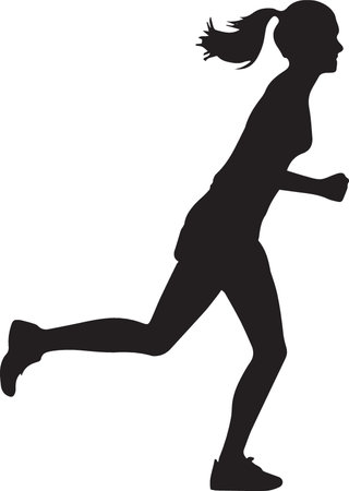runner silhouette isolated on a white background, vector illustration eps 10のイラスト素材