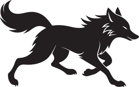 Wolf.Vector illustration ready for vinyl cutting.  File contains no gradients.のイラスト素材