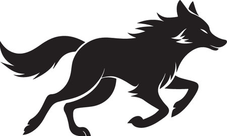 Wolf.Vector illustration ready for vinyl cutting.  File contains no gradients.のイラスト素材