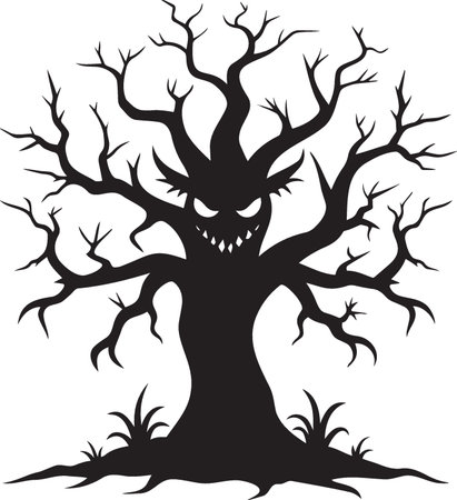 Halloween Tree.Vector illustration ready for vinyl cutting.\""のイラスト素材