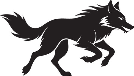 Wolf.Vector illustration ready for vinyl cutting.Isolated on white backgroundのイラスト素材