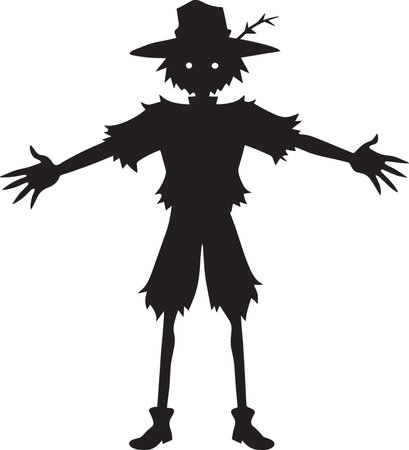 Halloween witch silhouette isolated on white background. Vector illustration for your design.のイラスト素材
