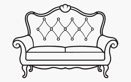Sofa icon. Vector illustration. Isolated on white background.のイラスト素材