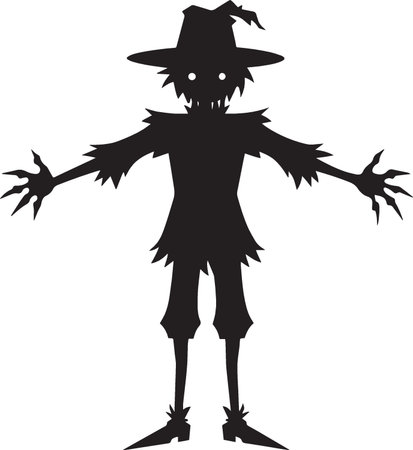 Halloween witch. Silhouette. Vector illustration isolated on white backgroundのイラスト素材