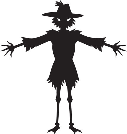 Scarecrow. Halloween.Vector illustration ready for vinyl cutting.のイラスト素材