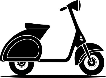 Vintage scooter isolated on a white background. Vector illustration.のイラスト素材
