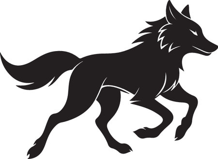 Wolf.Vector illustration ready for vinyl cutting.  File contains no gradients.のイラスト素材