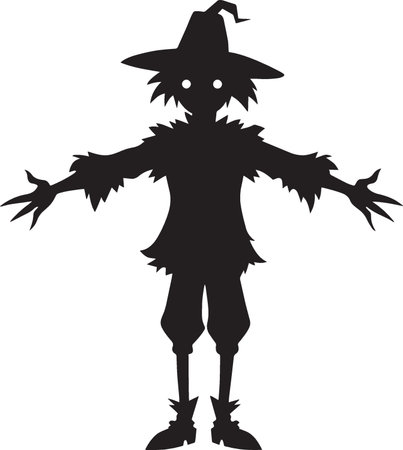 Halloween witch silhouette isolated on a white background. Vector illustration.のイラスト素材
