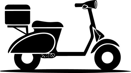 Vintage Scooter.Vector Illustration ready for vinyl cutting.のイラスト素材