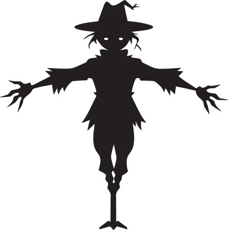 Halloween witch silhouette isolated on a white background. Vector illustration.のイラスト素材