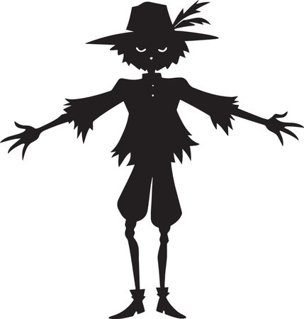Silhouette of a witch on a white background, vector illustrationのイラスト素材