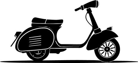 Vintage Scooter.Vector illustration ready for vinyl cutting.\""のイラスト素材