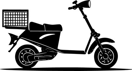 Scooter.Vintage Motorcycle.Vector illustration ready for vinyl cutting.のイラスト素材