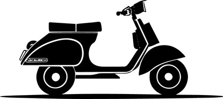 Vintage Scooter.Vector illustration ready for vinyl cutting.\""のイラスト素材