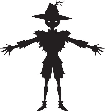 Halloween witch silhouette isolated on white background. Vector illustration for your design.のイラスト素材
