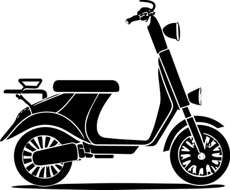 Vintage Scooter.Vector illustration ready for vinyl cutting.\""のイラスト素材