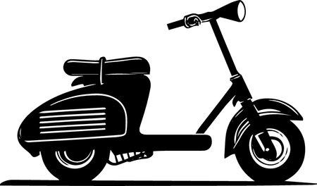 Vintage Scooter.Vector illustration ready for vinyl cutting.\""のイラスト素材