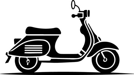 Scooter.Vintage Motorcycle.Vector illustration ready for vinyl cutting.のイラスト素材