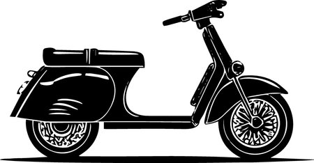 Vintage Scooter.Vector illustration ready for vinyl cutting.\""のイラスト素材