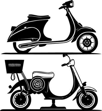 Vintage Scooter.Vector illustration ready for vinyl cutting.\""のイラスト素材