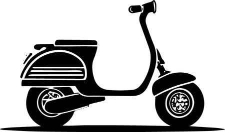 Vintage Scooter.Vector illustration ready for vinyl cutting.\""のイラスト素材