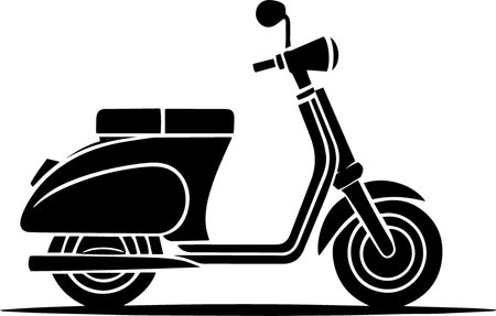 Motorcycle.Scooter.Vector illustration ready for vinyl cutting.のイラスト素材