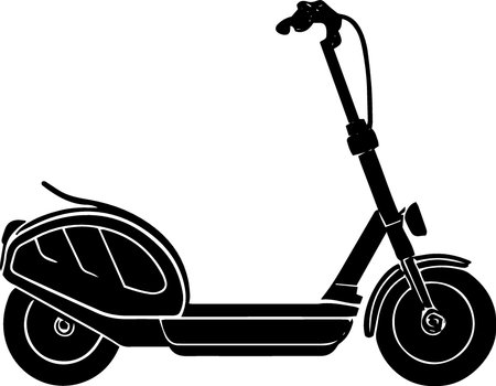 Vector illustration of a scooter on a white background. Side view.のイラスト素材