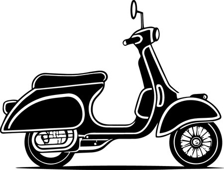 Vintage Scooter.Vector illustration ready for vinyl cutting.\""のイラスト素材