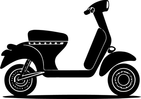 Vintage Scooter.Vector illustration ready for vinyl cutting.\""のイラスト素材