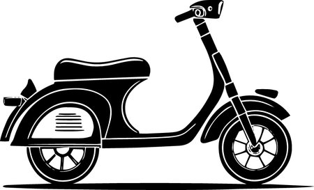 Vintage Scooter.Vector illustration ready for vinyl cutting.\""のイラスト素材