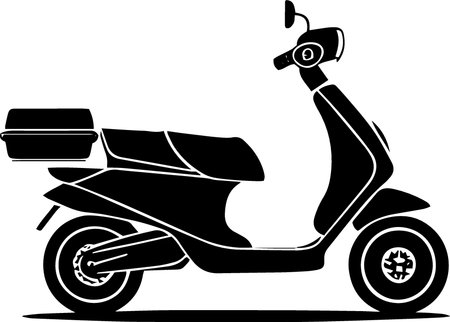 Motorcycle Scooter.Vector Illustration ready for vinyl cutting.のイラスト素材