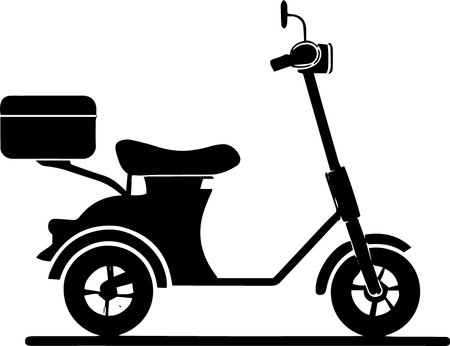 silhouette of a scooter on a white background, vector illustrationのイラスト素材
