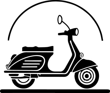 Vintage scooter icon isolated on white background. Vector illustration.のイラスト素材