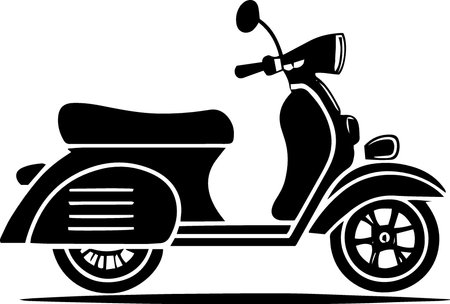 Scooter.Vintage Motorcycle.Vector illustration ready for vinyl cutting.のイラスト素材