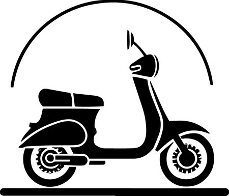 Scooter icon isolated on white background. Motorcycle vector illustration.のイラスト素材
