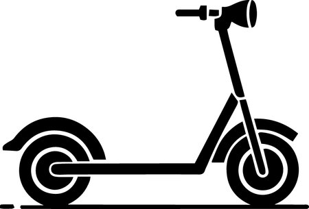 Black scooter icon isolated on white background. Vector Illustration.のイラスト素材