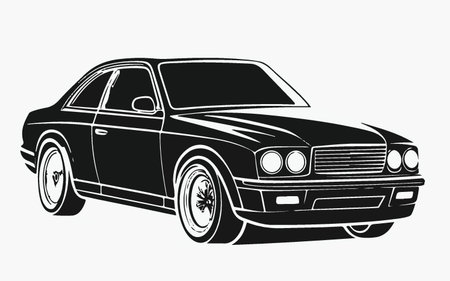 Retro car isolated on white background. Vector illustration for your designのイラスト素材