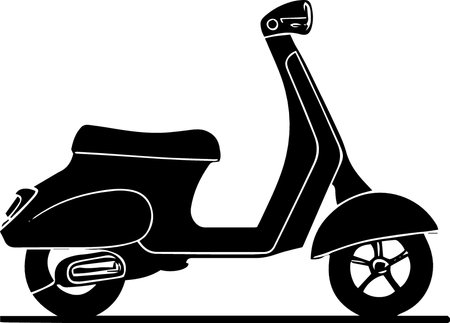 Vintage scooter.Vector illustration ready for vinyl cutting.\""のイラスト素材