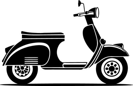 Vintage Scooter.Vector illustration ready for vinyl cutting.\""のイラスト素材