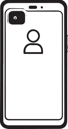 Smartphone with user icon. Vector illustration isolated on white background.のイラスト素材