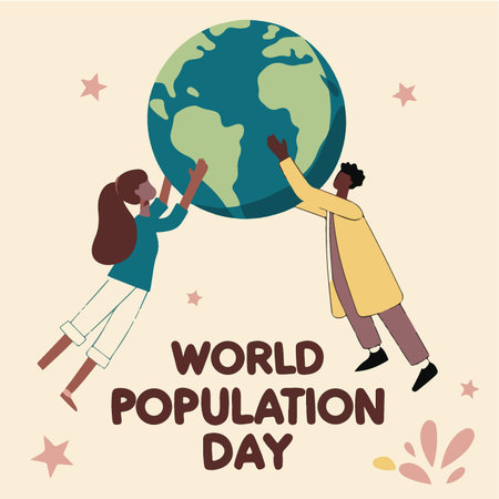 World Population Day. Vector illustration in flat style. World Population Day.のイラスト素材