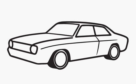 Car design over white background, vector illustration. Side view. Vector illustration.のイラスト素材