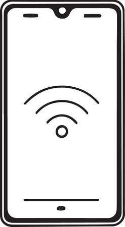 smartphone with wifi signal icon isolated on white background. vector illustrationのイラスト素材